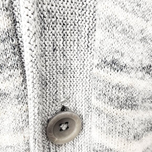 Lucky Brand Womens Medium Gray & Blue‎ Striped Cotton Cardigan Sweater M - Picture 6 of 7